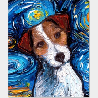 Jack Russell Night (Portrait) Posters and Art